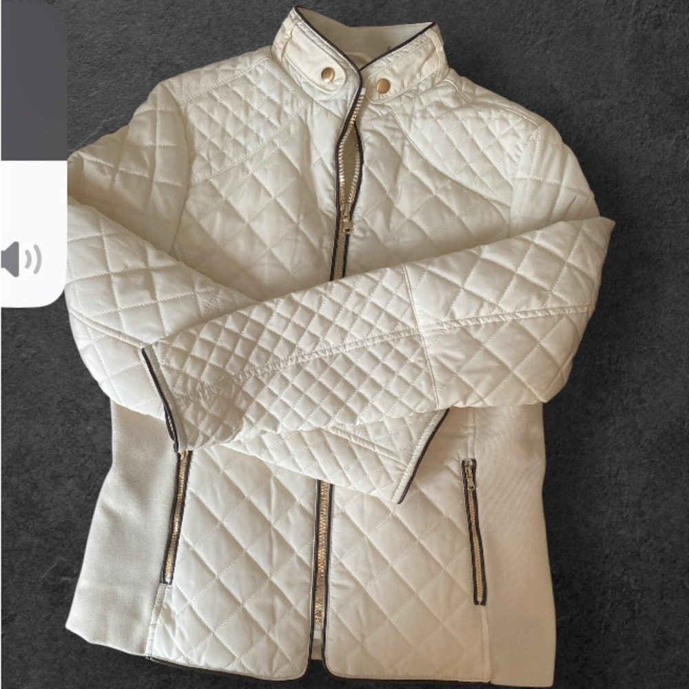 Ci Sono Quilted Creamy White Puffer Jacket